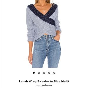 Lanah Wrap sweater in Blue Multi